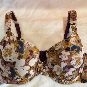 Jessica Simpson Floral Underwire Bra in Mustard, Brown & Navy